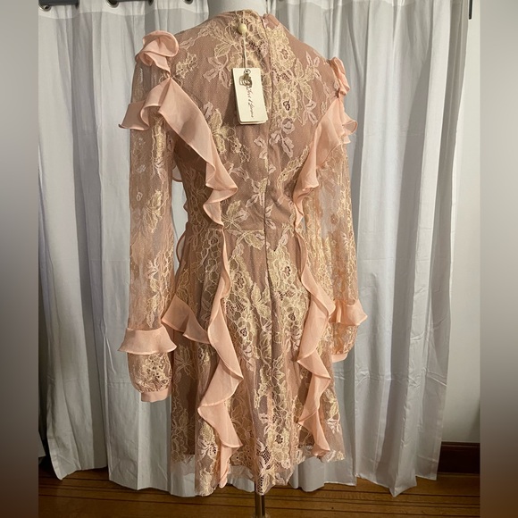 For Love and Lemons dress bumble long sleeve ruffle - Picture 9 of 11